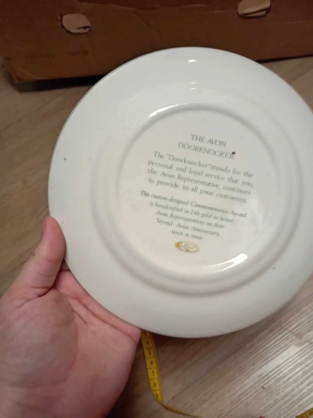 Avon Pink and Green Floral Commemorative Plate